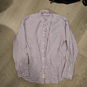 J. Crew Purple and White Gingham Button-Down Shirt
